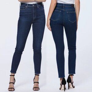 Paige Margot Skinny Jeans Denim High Rise Skinny Leg Dark Blue Wash 24